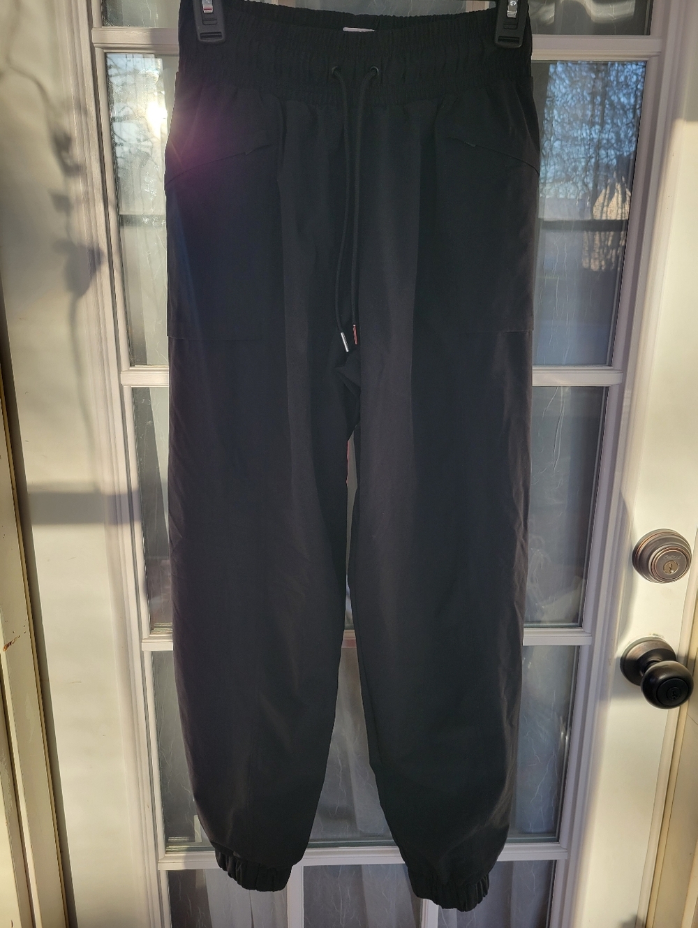 Women Black Drawstring Athletic Pants